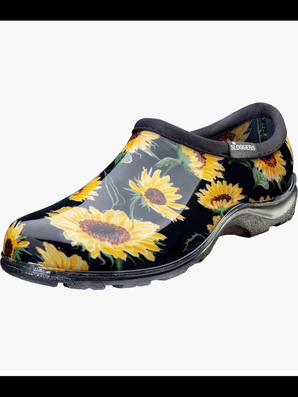 Sloggers Black Sunflower Slip-On Garden Clog